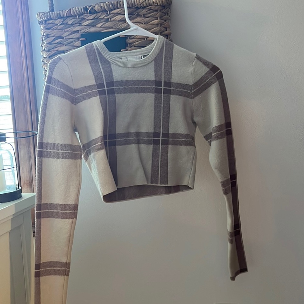 Cropped Striped Swester